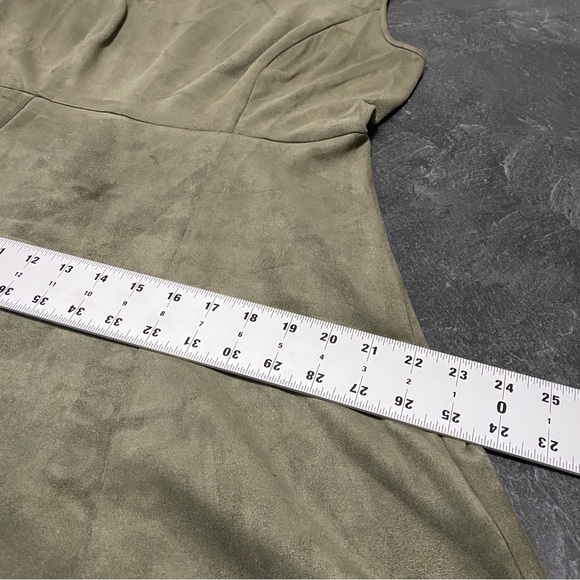 Philosophy Green Faux Leather/Suede Sleeveless  A-Line Dress Size 10 #0480 - Picture 11 of 12